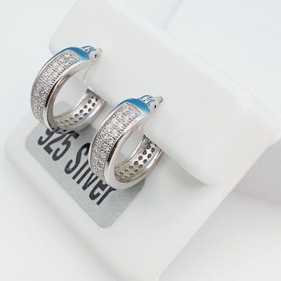 "925 Sterling Silver Cubic Zirconia Earrings, U19254893 - Picture 3 of 11